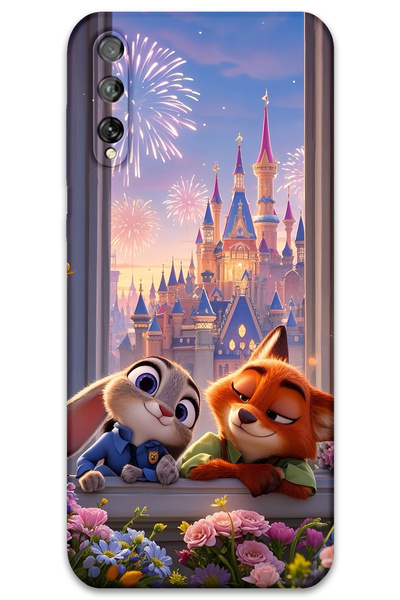 Gramaphone Huawei P Smart S Uyumlu Zootopia Desenli Telefon Kılıfı + Ekran Ko...