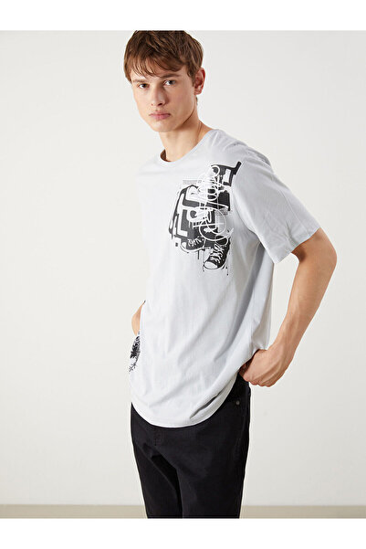 LC Waikiki Мъжка тениска от пениран памук с кръгло деколте