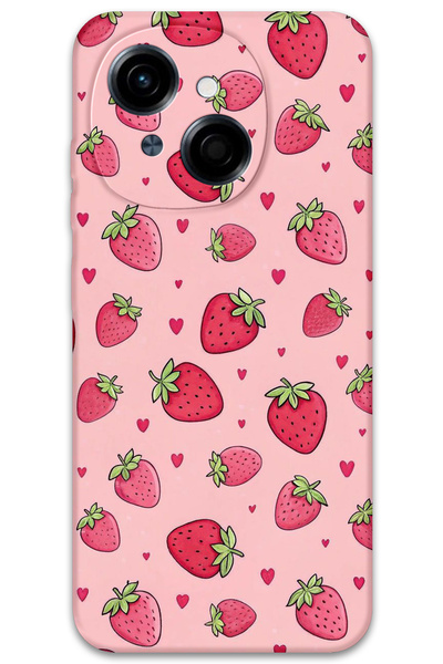 Gramaphone Tecno Spark Go 1 2025 Compatible Strawberry Pattern Phone Case + S...