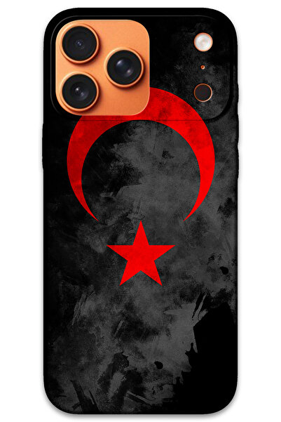 Gramaphone iPhone 17 Pro Max Uyumlu Türk Bayrağı Desenli Telefon Kılıfı + Ekr...