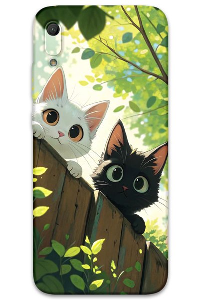 Gramaphone Huawei Y6 2019 Compatible Cat Pattern Phone Case + Screen Protecto...