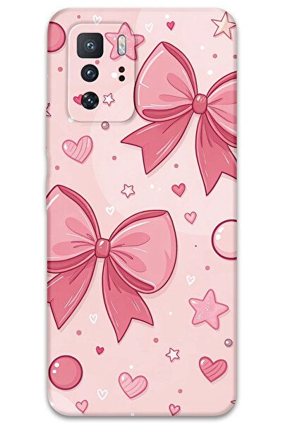 Gramaphone Poco x3 GT Uyumlu Kurdele Desenli Telefon Kılıfı + Ekran Koruyucu ...