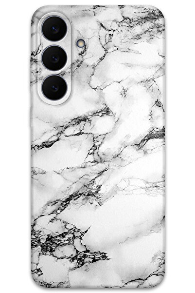 Gramaphone Galaxy S25 FE Uyumlu Mermer Desenli Telefon Kılıfı + Ekran Koruyuc...