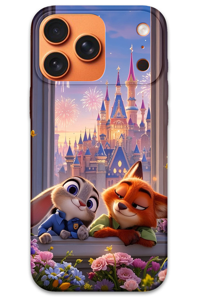 Gramaphone iPhone 17 Pro Max Uyumlu Zootopia Desenli Telefon Kılıfı + Ekran Koruyucu - 5943