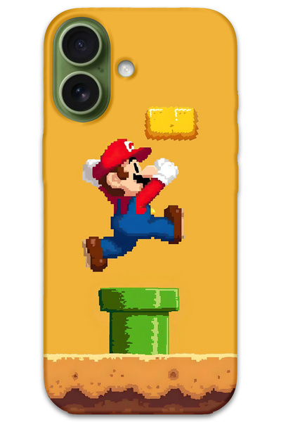 Gramaphone iPhone 17 Uyumlu Mario Desenli Telefon Kılıfı + Ekran Koruyucu - 5941