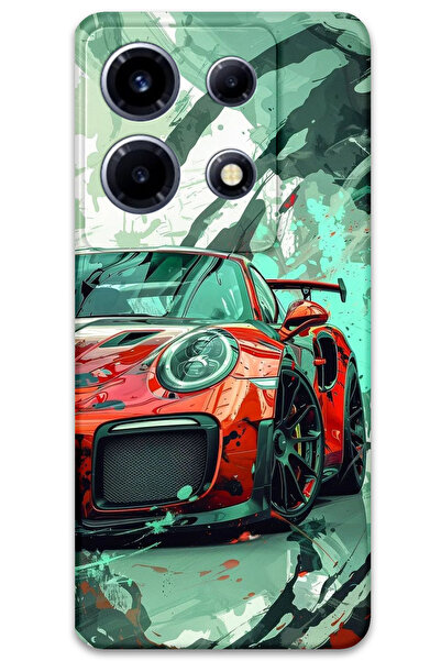 Gramaphone İnfinix Note 30 VIP Uyumlu Araba Desenli Telefon Kılıfı + Ekran Ko...