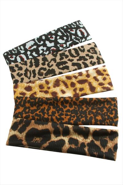 CT STONES ربطة شعر بنقشة الفهد 6 سم