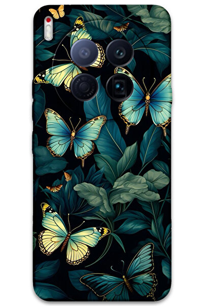 Gramaphone Tecno Camon 40 Premier 5G Uyumlu Kelebek Desenli Telefon Kılıfı + Ekran Koruyucu - 5791