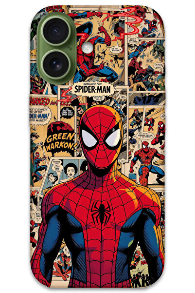 Gramaphone iPhone 17 Uyumlu Spiderman Desenli Telefon Kılıfı + Ekran Koruyucu...
