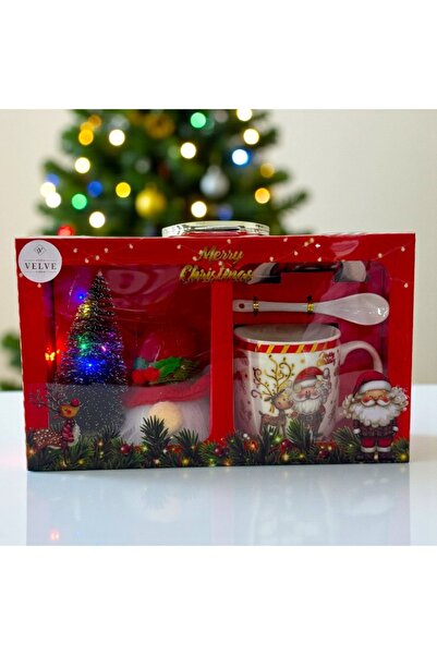 velve Christmas package, with decorative elf and Santa's Milk Dinner ceramic set, in a themed box