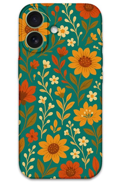 Gramaphone iPhone 16 Plus Compatible Floral Pattern Phone Case + Screen Prote...