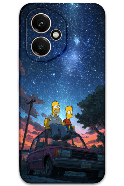 Gramaphone Honor 400 Uyumlu Simpson Desenli Telefon Kılıfı + Ekran Koruyucu - 5937