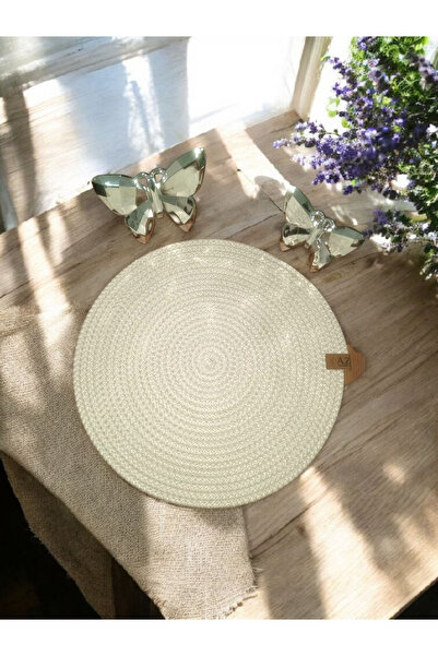 AZR HOME DESİGN Jute Straw Rope 6 Pieces Supla Serving Set Supla Beige