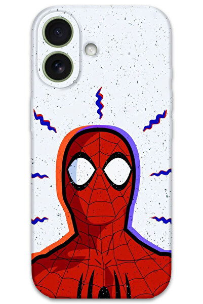 Gramaphone iPhone 16 Plus Uyumlu Spiderman Desenli Telefon Kılıfı + Ekran Kor...