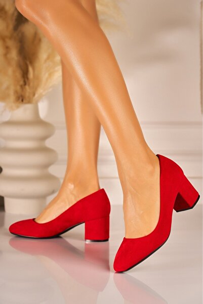 Joana Red Suede Heels Women's Shoes