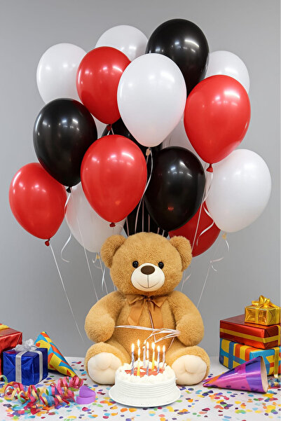 Baloncu Demmo مجموعة بالونات معدنية مكونة من 15 قطعة، 5 قطع باللون الأحمر، 5 ...