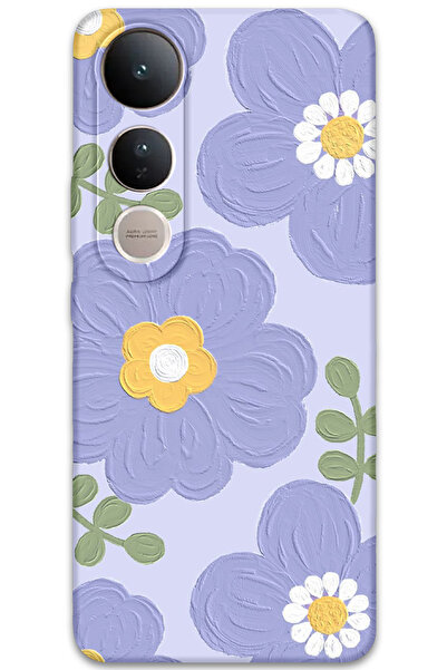 Gramaphone Vivo V50 Lite 4G Uyumlu Çiçek Desenli Telefon Kılıfı + Ekran Koruyucu - 5799