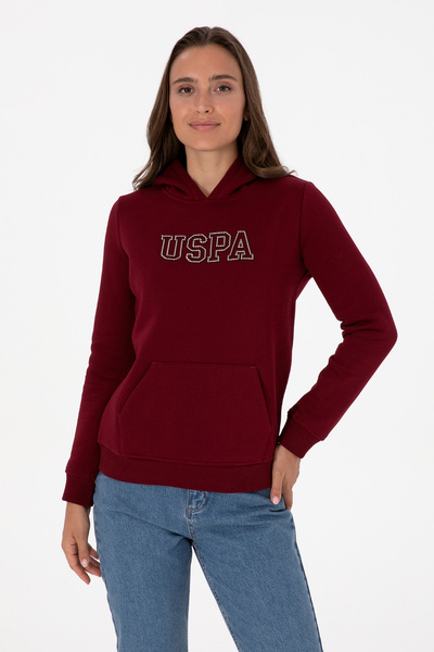 U.S. Polo Assn. سترة نسائية أساسية باللون العنابي مبطن بالصوف بغطاء رأس 50313...