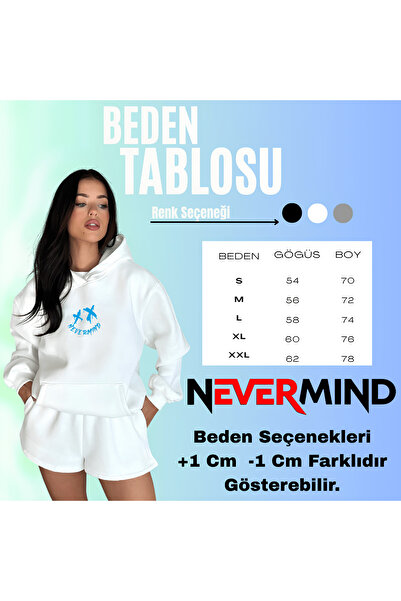 NEVERMIND Heartbeat Printed Hoodie Sweatshirt – Hooded Unisex Couple Combination Oversized Set of 2
