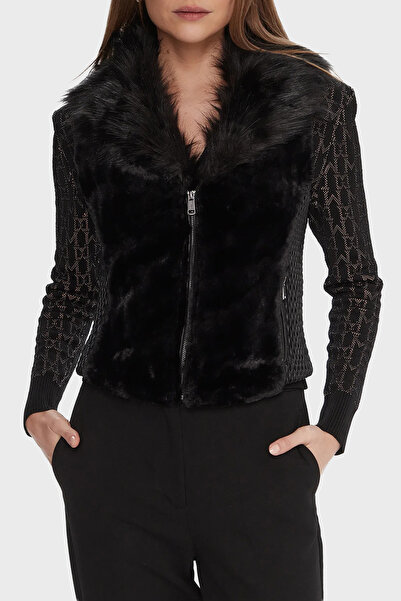 Guess Sl Amari Regular Fit Yumuşak Tüylü Yaka Fermuarlı Yelek W5BL0IKCP70 YELEK W5BL0I KCP70 J