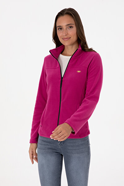 U.S. Polo Assn. Kadın Fuşya Fermuarlı Dik Yaka Polar Sweatshirt 50316729-VR023