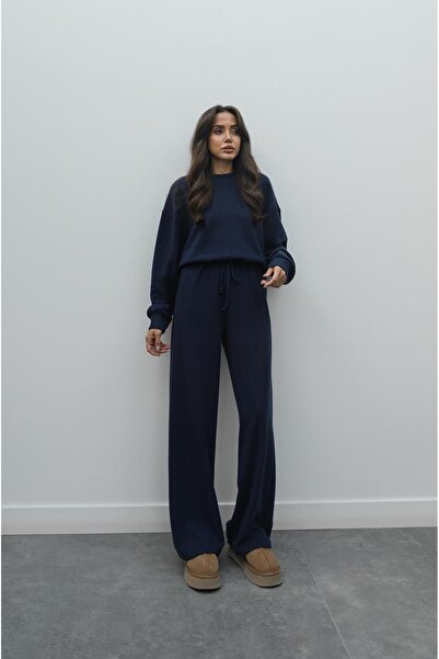 Havoş Navy Blue Selanik Knitted Suit