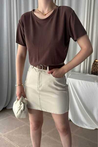 Butik Cotton Laser Cut Crew Neck T-Shirt