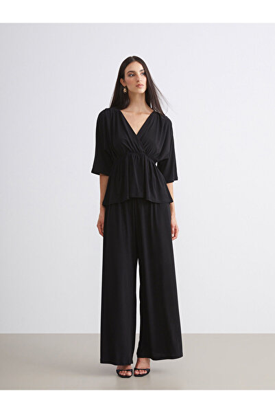 LC Waikiki Peak New Season Elastic Waist Wide Leg Women's Trousers