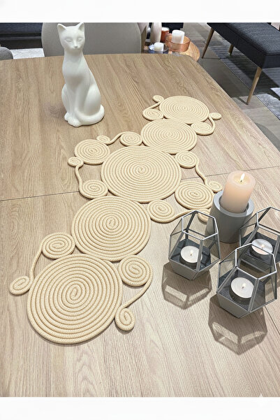 BHR Creative SKY Series Natural Jute Hand Knitted Table Runner 45x95 cm – Decorative Tablecloth