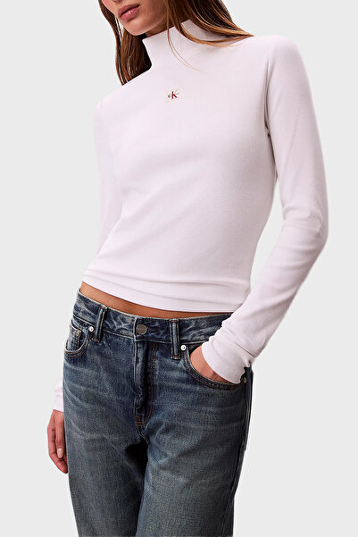 Calvin Klein Fitilli Logolu Pamuklu Slim Fit Balıkçı Yaka Kazak LV047D203GYAA KAZAK LV047D203G