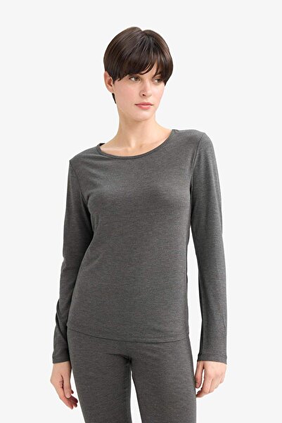 DeFacto Μακρυμάνικο μπλουζάκι με λαιμόκοψη-Αγάπη μου F5032AX25WN