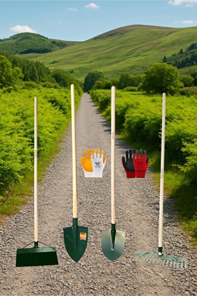 FIX-GO Bel Küreği, İnşaat Küreği, Tırmık, Takviyeli Gelberi, Eldiven Seti