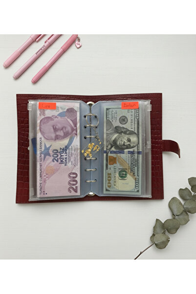 budi.crafts Bütçe Ajandası | Bütçe Planlayıcı Cüzdan (Kırmızı)