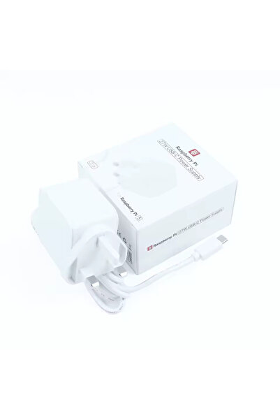 Raspberry Pi 27W USB-C Power Supply for 5, White, UK Plug