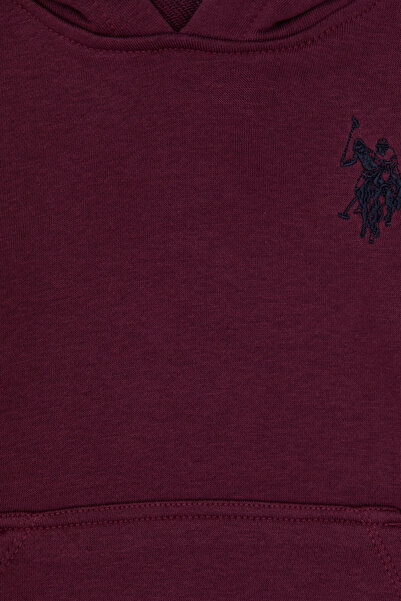 U.S. Polo Assn. Boy's Claret Red Basic Hooded Sweatshirt 50313980-Vr177