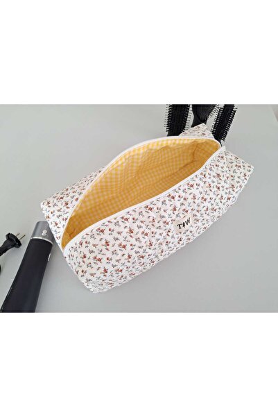 TALL WAY White Crispy Flower XL Size Travel Bag for All Your Hair Styling Tools