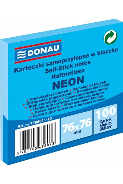 Other Donau Self-Adhesive Notebook 76x76mm /100p/ Neon Blue 7586011-10