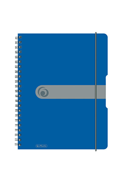 Other Herlitz Spiral Notebook A4/80 PP Grid Easy Orga Blue Hard Cover