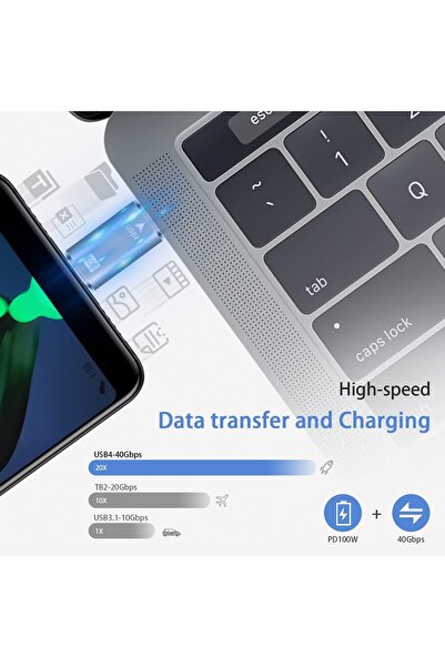 Duttek USB4 to USB-C Male Adapter, 40Gbps, Silver