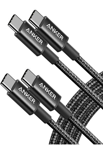 Anker USB-C to USB-C Cable, 60W Fast Charging (6ft, 2-Pack), USB 2.0, Black