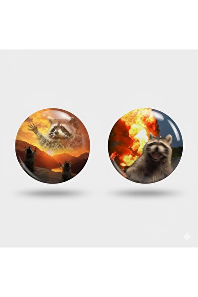 Fivy 2’li set Savaşçı Rakun Rozet