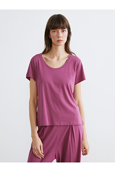 LC Waikiki Plum U-Neck Modal Blend Women's Pajama Set