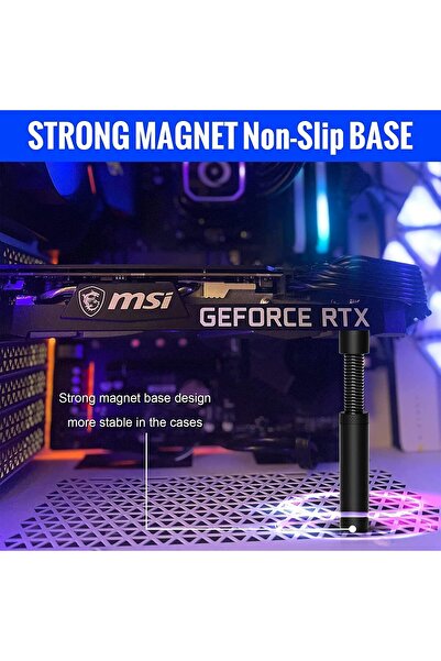 XICEN GPU Support Bracket - Adjustable Anti-Sag Graphics Card Holder with Magnet & Rubber Pad