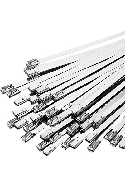 Azzuro Stainless Steel Heavy-Duty Metal Cable Zip Ties, 11.8 in, 100 Pieces