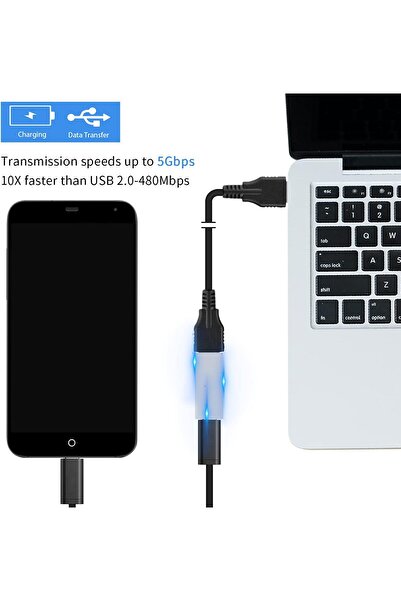 Duttek USB-C Female to USB-A Female 3.0 Adapter (2-Pack) - Silver