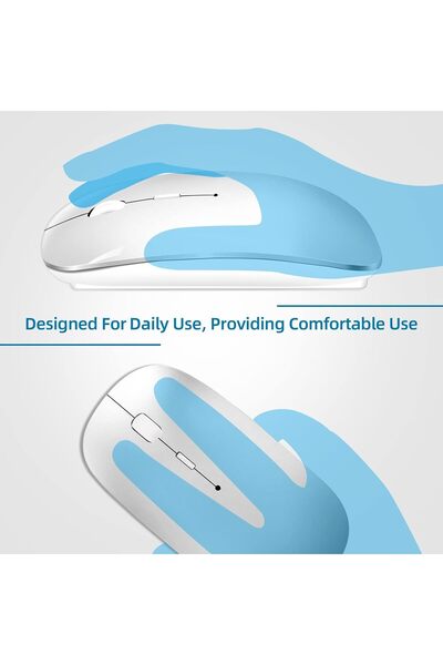 Generic Rechargeable Wireless Bluetooth Mouse for MacBook Pro/Air, iPad, Laptop, PC — Silver