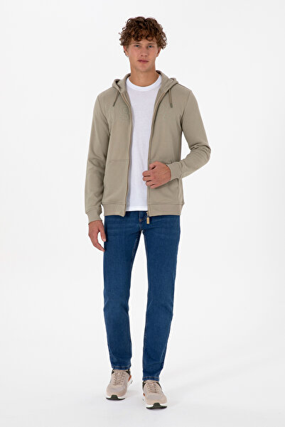 U.S. Polo Assn. Men's Light Khaki Knitted Cardigan 50313719-Vr183