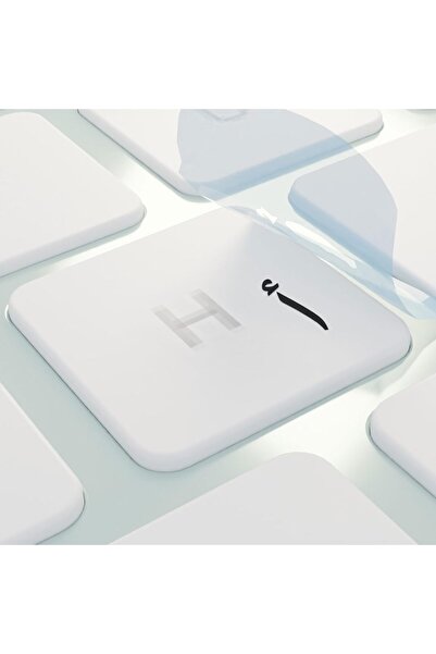 Comet 3D Arabic Keyboard Transfer Stickers – Residue-Free Transparent Design (Black)