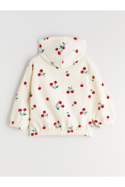 LC Waikiki Plus New Season Hooded Printed Girls' Zippered Sweatshirt