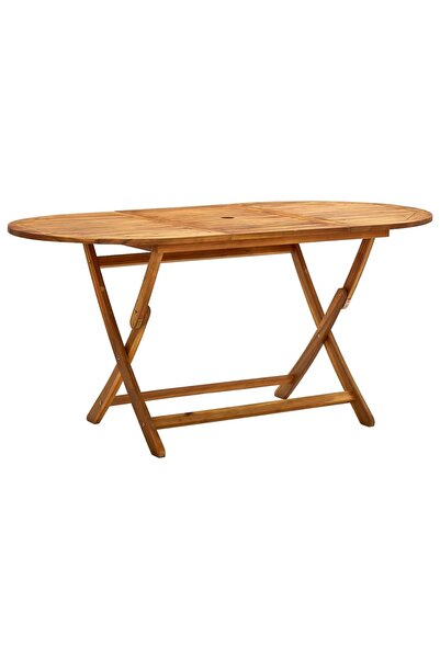 vidaxl Folding garden table, 160x85x75 cm, solid acacia wood